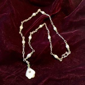 Silver and mother of pearl necklace